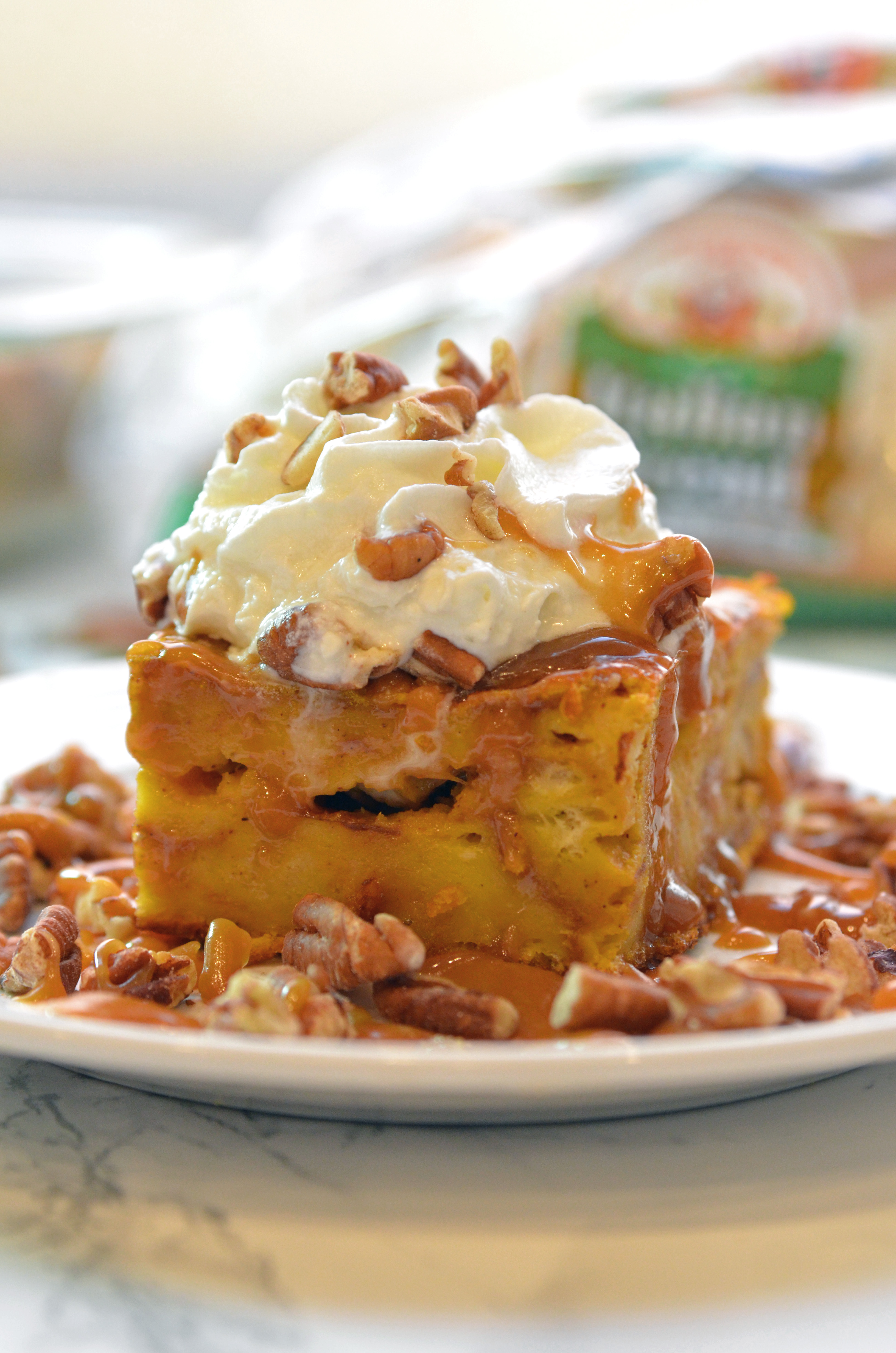 Pumpkin Bread Pudding with Toasted Pecans and Salted Caramel Sauce ...
