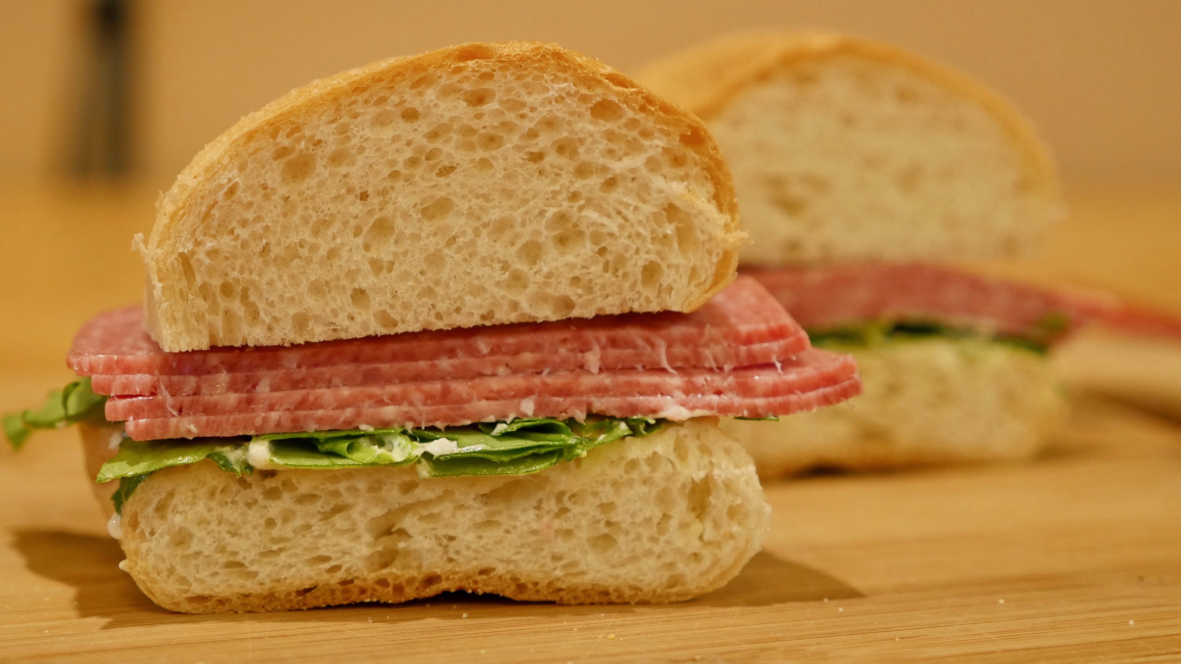 salami and cheese sandwich