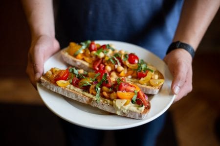 Cherry Tomato & Chickpea Toast