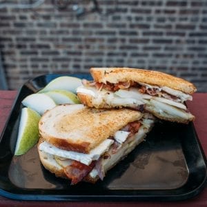 Turano Bacon, Pear and Brie Grilled Cheese
