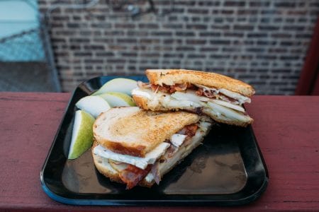 Turano Bacon, Pear and Brie Grilled Cheese