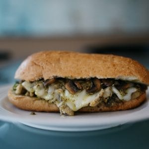 Pulled Chicken Pesto Philly