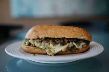 Pulled Chicken Pesto Philly
