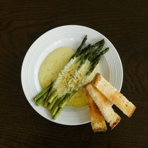 Grilled Asparagus with Pepper Zabaglione