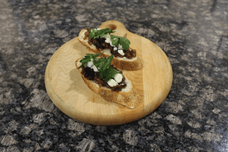Bacon Jam and Bleu Cheese Crostini