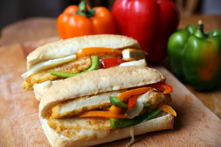 Chicken Cheesesteaks with Peppers