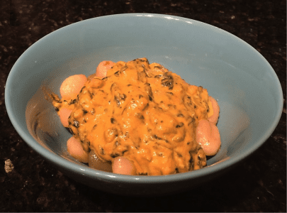 Gnocchi with Pumpkin-Spinach Sauce