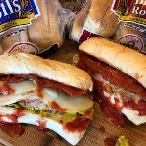 Italian Chicken Sub Sandwiches on Turano French Roll