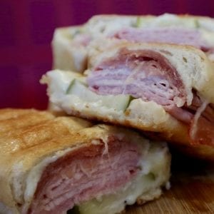Cheesy Ham & Pickle Sandwich