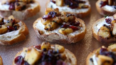 Butternut Squash, Cranberry & Goat Cheese Turano Crostini