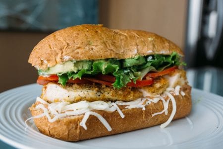 Breaded Chicken Torta on Soft Sub Roll