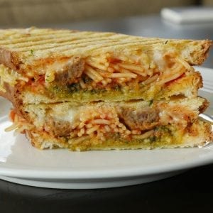 Meatball Smash Grilled Cheese