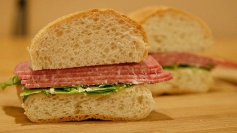 Salami Cream Cheese Sandwich