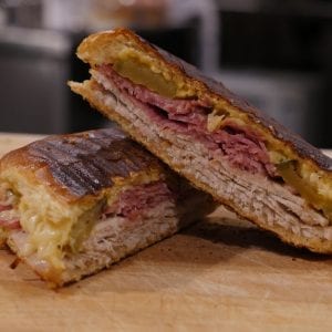 Medianoche Sandwiches on Brioche Rolls