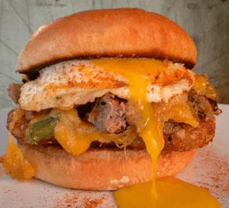 Cajun Cheese Steak Breakfast Sandwich