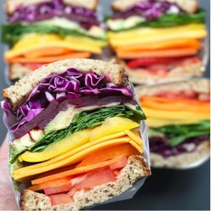 Healthy Vegetarian Rainbow Sandwich