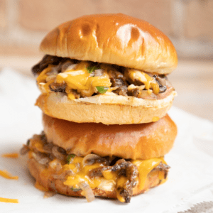 Melted Cheese Steak Burger