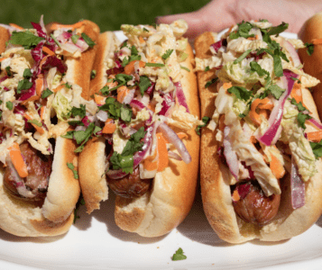 BBQ Hot Dog with Cilantro Slaw