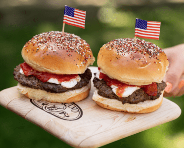 Red, White and Bison Burger