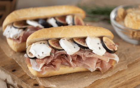 Fig, Goat Cheese, Prosciutto Sandwich
