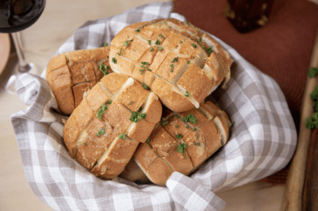 Roasted Garlic, Cheesy Pull-Apart Rolls