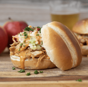 Pulled Chicken Sandwich, Apple BBQ Sauce