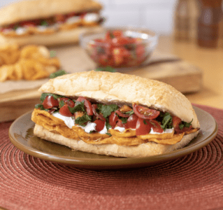 Roasted Sweet Potato Sandwich with Rajas Salsa