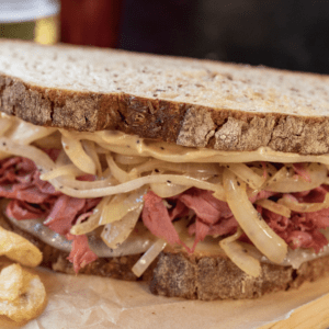 Hot Pastrami and Cheese Sandwich