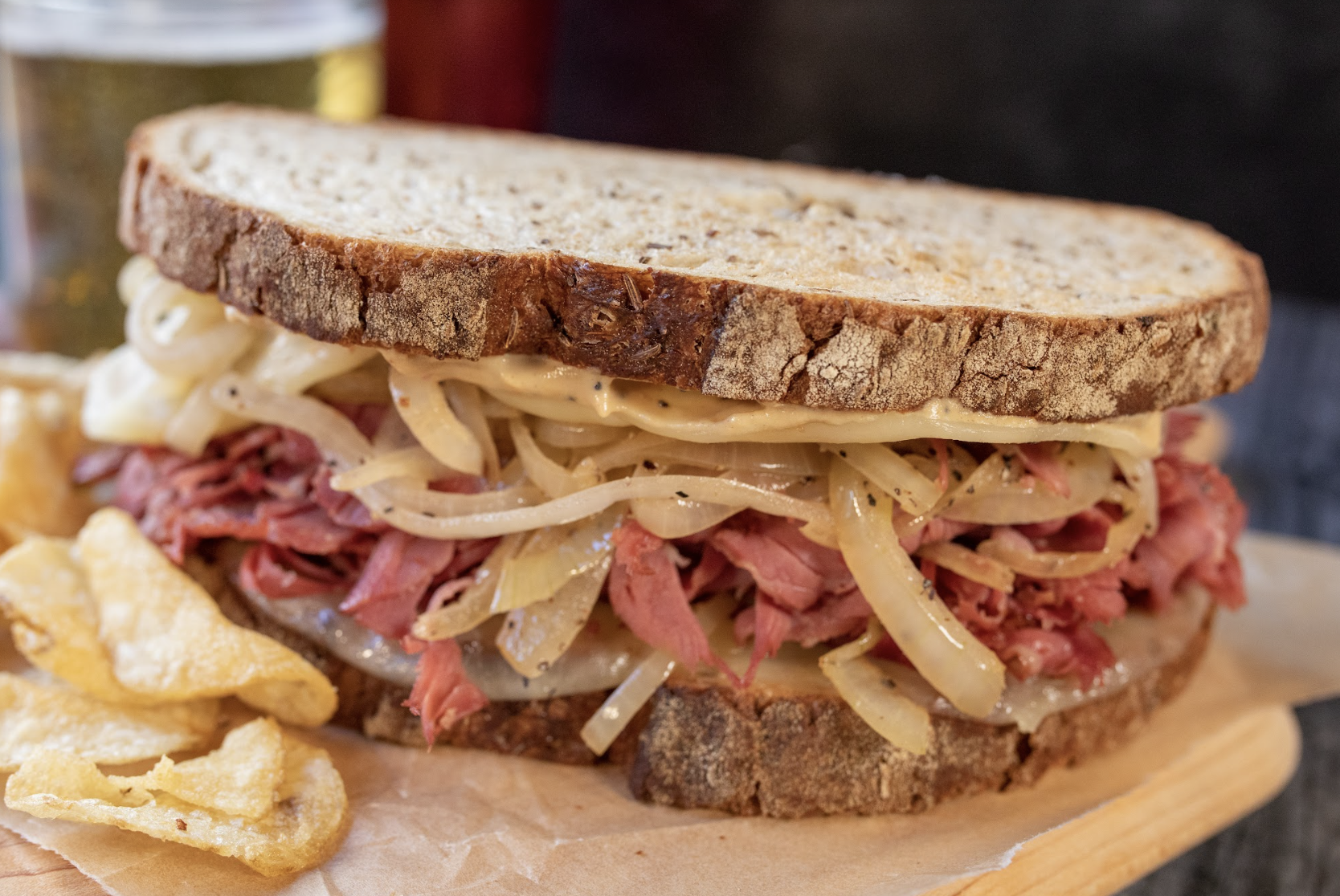 Hot Pastrami and Cheese Sandwich