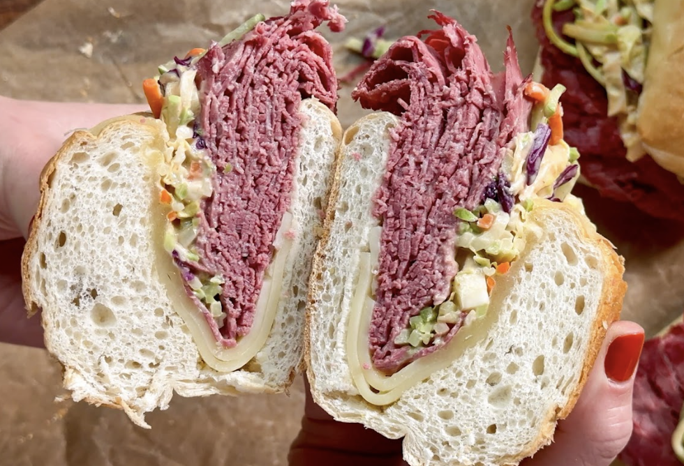Hot Corned Beef Sandwich Turano Baking Co