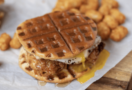 Chicken and Waffle Breakfast Sandwich