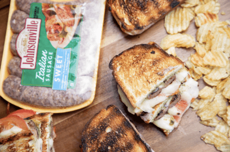 Italian Sausage Caprese Grilled Cheese