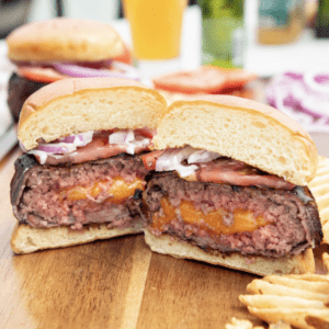 Cheesy, Bacon-Wrapped Burger