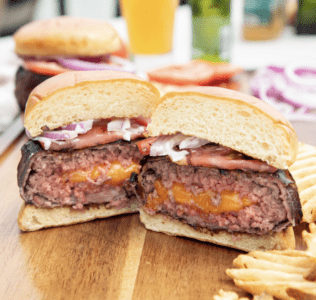 Cheesy, Bacon-Wrapped Burger