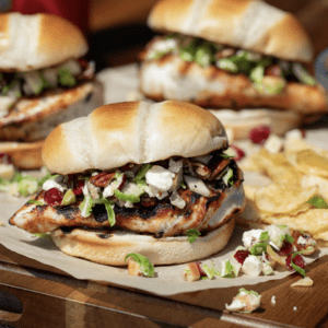 Grilled Chicken Sandwich with Brussels Sprout Slaw
