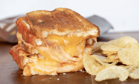 Tomato Soup Dipped Grilled Cheese