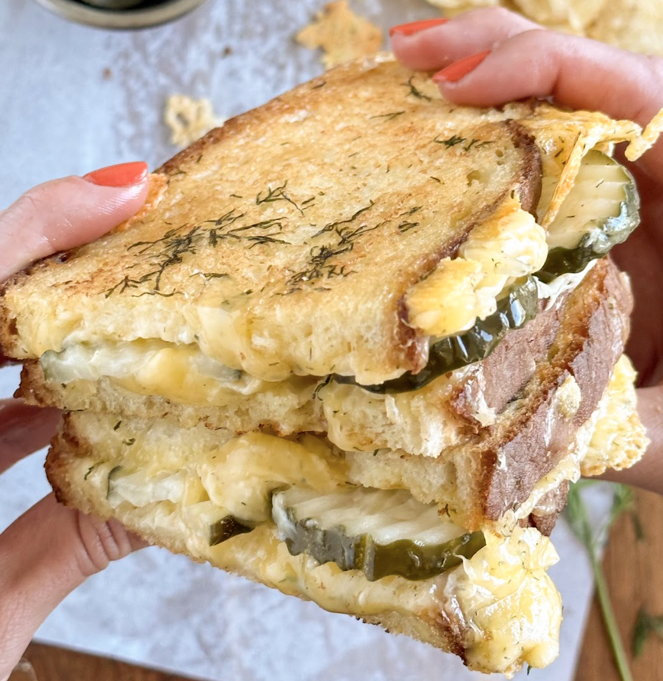 Dill Havarti Pickle Grilled Cheese