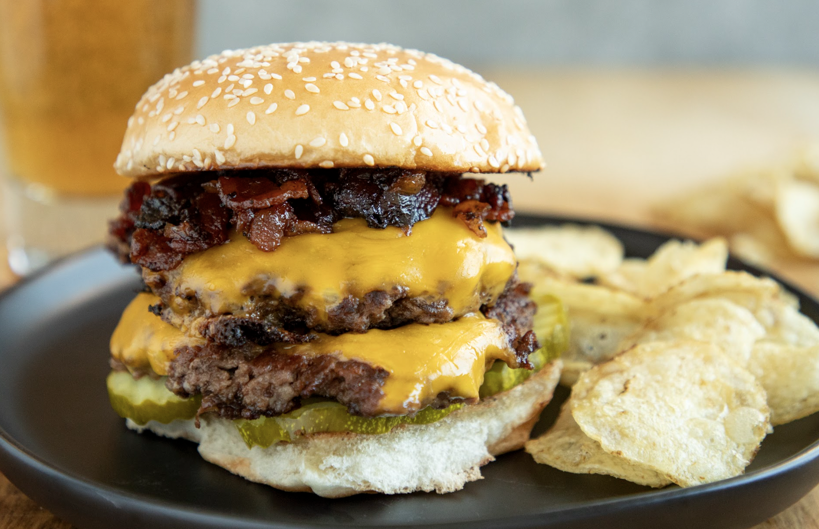 Double Smashburger with Bacon Onion Jam