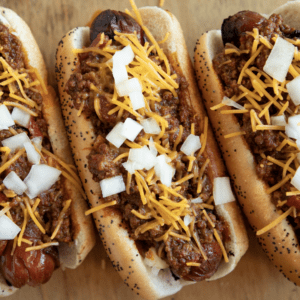 Bacon Wrapped Chili Cheese Dog