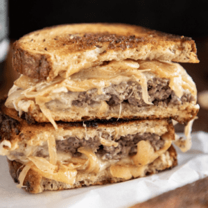 Patty Melt with Caramelized Apples and Onions