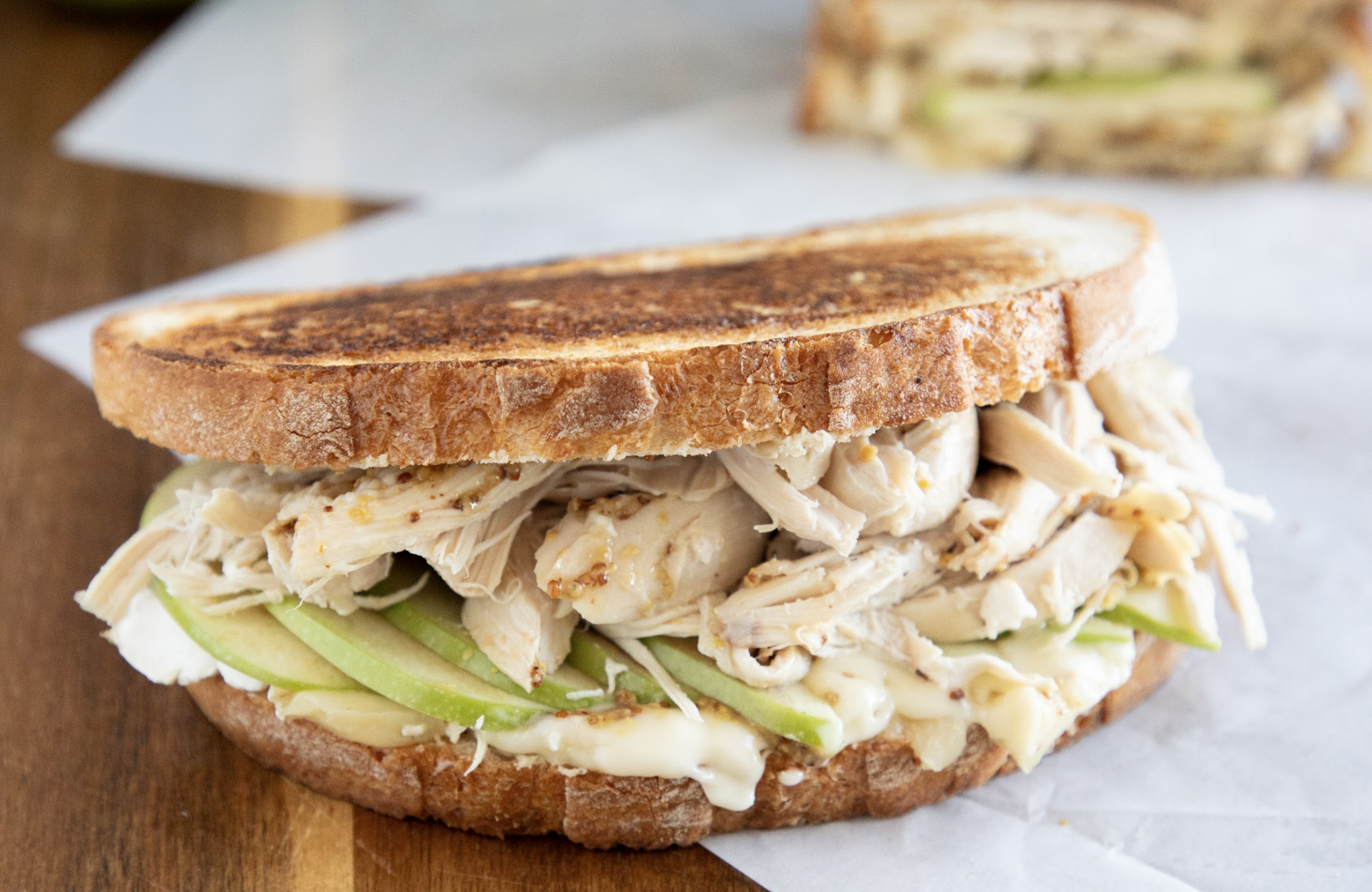 Roasted Chicken, Apple & Brie Sandwich