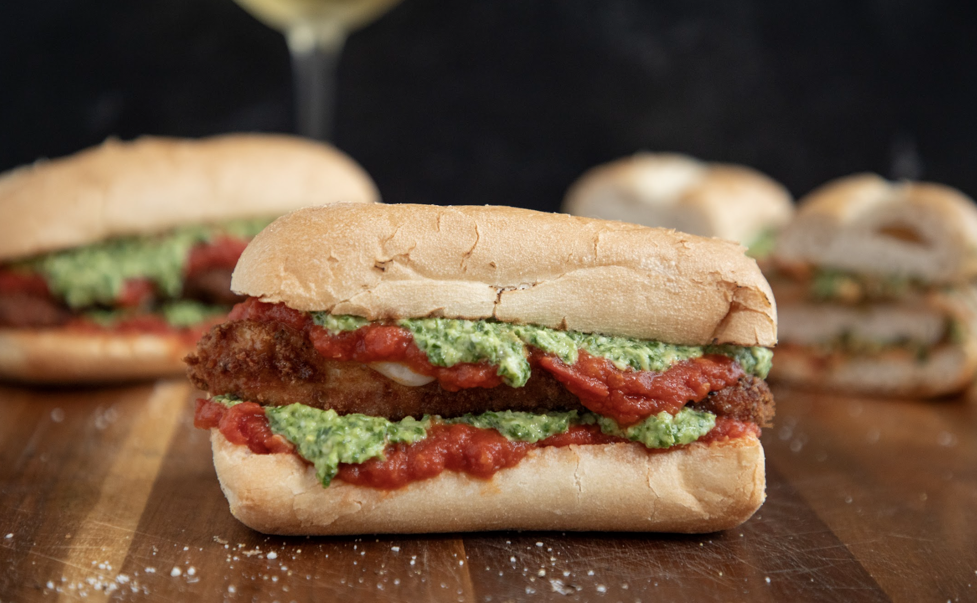 Pesto Chicken Parmesan Sandwich