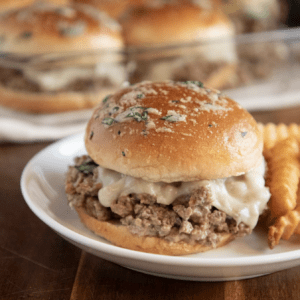 One-Pan Garlic Parmesan Cheeseburgers