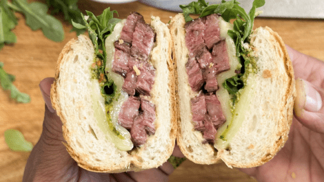 Pesto Mozzarella Steak Sandwich