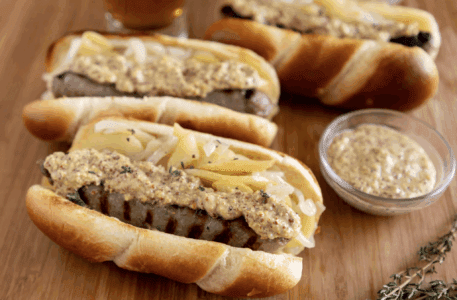 Sausage with Sautéed Apples & White Cheddar Cheese