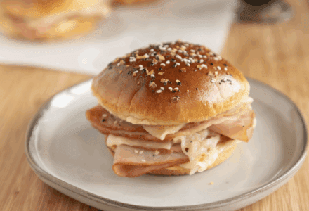 Maple-Glazed Ham & Cheddar Brioche Melt