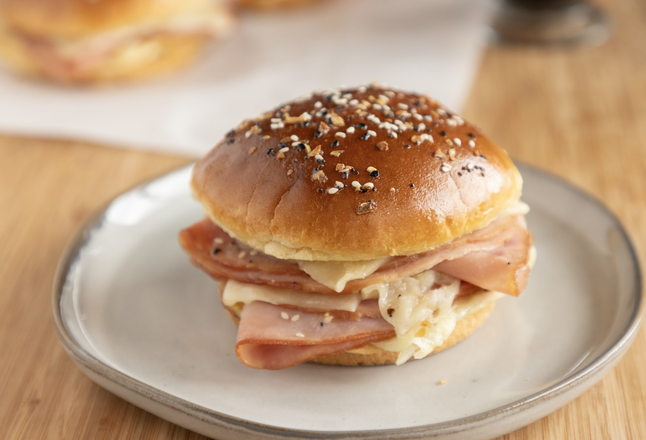 Maple-Glazed Ham & Cheddar Brioche Melt