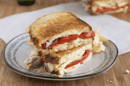 Pressed Chicken, Gruyère & Roasted Red Pepper Panini
