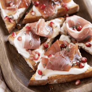Honey Whipped Ricotta & Prosciutto Crostini