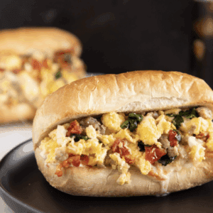 Breakfast Melt with Creamy Sun-Dried Tomato Sauce
